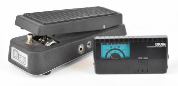 Cry Baby GCB-95 wah-wah pedal, serial number AA-02X428 and a Yamaha YT-2 auto guitar tuner, serial