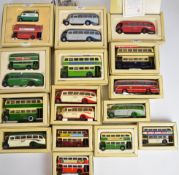 Fifteen Corgi Commercials diecast model buses and multi vehicle sets to include Bedford OB Grey/
