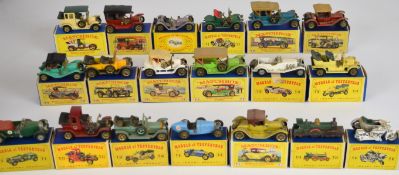 Nineteen Matchbox Lesney diecast Models of Yesteryear comprising numbers Y1-Y16 with duplicates,