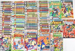 Seventy-five Bronze Age Avengers comics by Marvel, to include issues #112 and #196, 1st