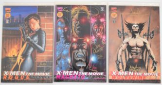Three Dynamic Forces exclusive X-Men: The Movie Prequel comics by Marvel comprising covers