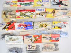 Fifteen early Airfix 1:72 scale plastic model aircraft kits to include Hawker Hurricane 1396, Hawker