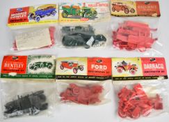 Six Airfix 1:32 scale plastic model veteran car kits comprising 1905 Rolls-Royce 1336, 1911 Rolls-