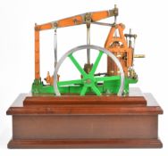 Easton and Anderson live steam ‘grass-hopper’ beam engine with single cylinder lagged in planked