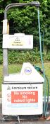 Gilbarco classic car petrol pump, with Esso and Murco decals, W77 x D45 x H235cm