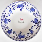 White Star Line Stonier & Co. Ltd Liverpool bowl with blue and white border and White Star Line flag