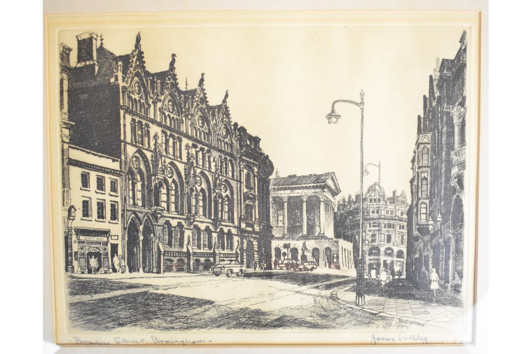 James Priddey (1916-1980) three signed etchings 'Waterloo Street' and 'Paradise Street' both - Image 3 of 5