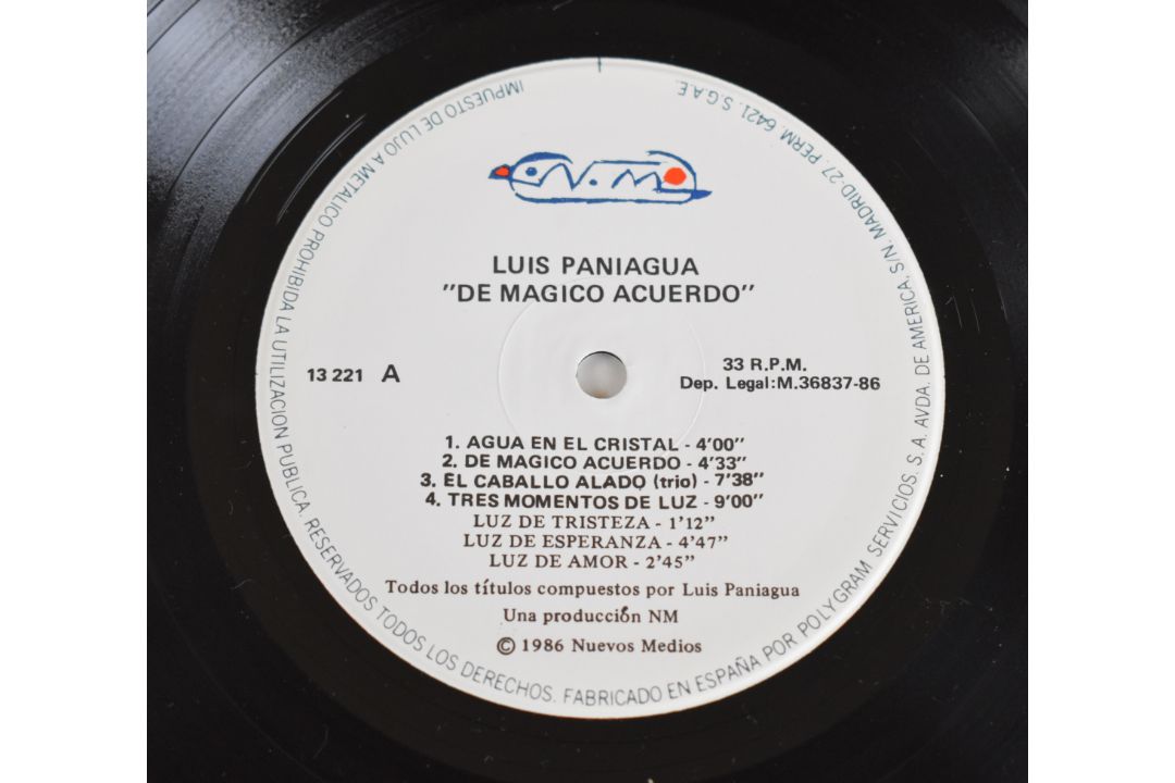 Luis Paniagua - De Magico Acuerdo (Neuvos Medios 13 221L) Spanish Prog Rock / Psych / Avant Garde - Image 3 of 3