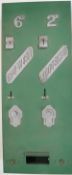 Players Woodbine vintage green painted and chrome mounted cigarette vending machine, height 76.5cm