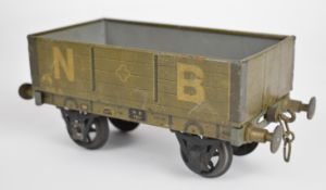 Bassett-Lowke gauge 1 North British tinplate goods wagon, length 19cm