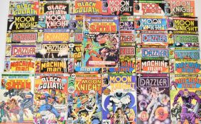 Sixty-four Bronze Age Marvel comics comprising titles Moon Knight, Dazzler, Son of Satan, Black