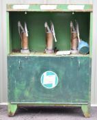 Castrol triple oil pump cabinet, with slide up door, W103 x D48 x H140cm