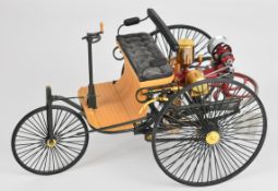 Franklin Mint 1:18 scale 1886 Benz Patent Motorwagen, original swing tag attached, length 28cm.