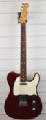1989 Fender Telecaster finished in wine red with rosewood neck, made in the USA, serial number