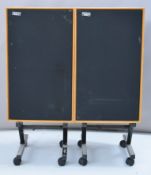Pair of Celestion Ditton 33 stereo speakers on stands, W35.5 x D27 x H86cm