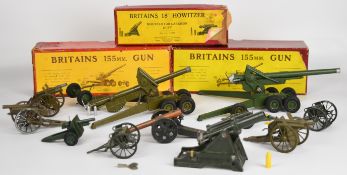 A collection of Britains diecast model artillery guns and cannons to include 18