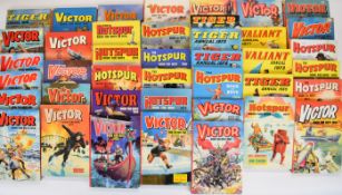 Forty-one vintage boys adventure annuals to include Victor, Tiger, The Hotspur and Valiant, DC