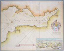 [Map] Chart of The Severn or Channell of Bristoll (by Capt. Greenvile Collins) hand-coloured with