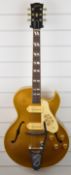1990 Gibson ES-295 hollow body electric guitar finished in metallic gold, serial number 92540449,