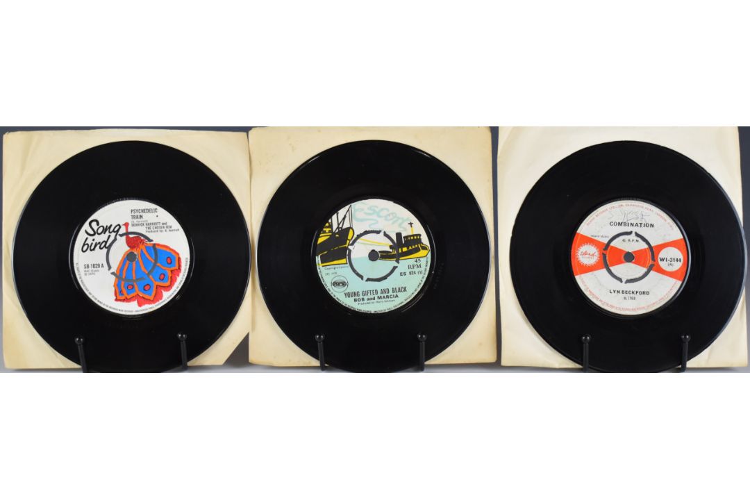 Three UK Reggae Records Barrington Biggs My Cheri Amour b/w Bob and Marcia Young Gifted & Black ( - Image 1 of 2