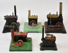 Five various live steam stationary engines, to include Marklin and Doll and Cie