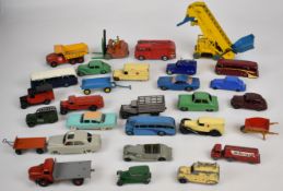 A collection of vintage diecast model cars and trucks to include early Dinky examples.