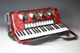 Dellcia Choral IV accordion in red pearloid finish