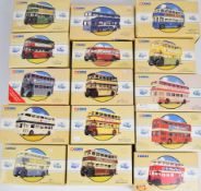 Fifteen Corgi Classics Public Transport Series diecast model buses to include Guy Arab Utility Bus