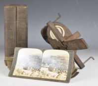 Under Travel Library twenty seven stereoscope cards and viewer, cards include Switzerland, mountain,