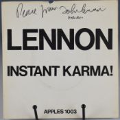 Beatles interest John Lennon and Yoko Ono autographed Instant Karma (Apples 1003) 7