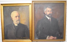 Duncan Baldwin Harding (American 1863-1926) pair of oil on canvas portraits of Frances Bowler