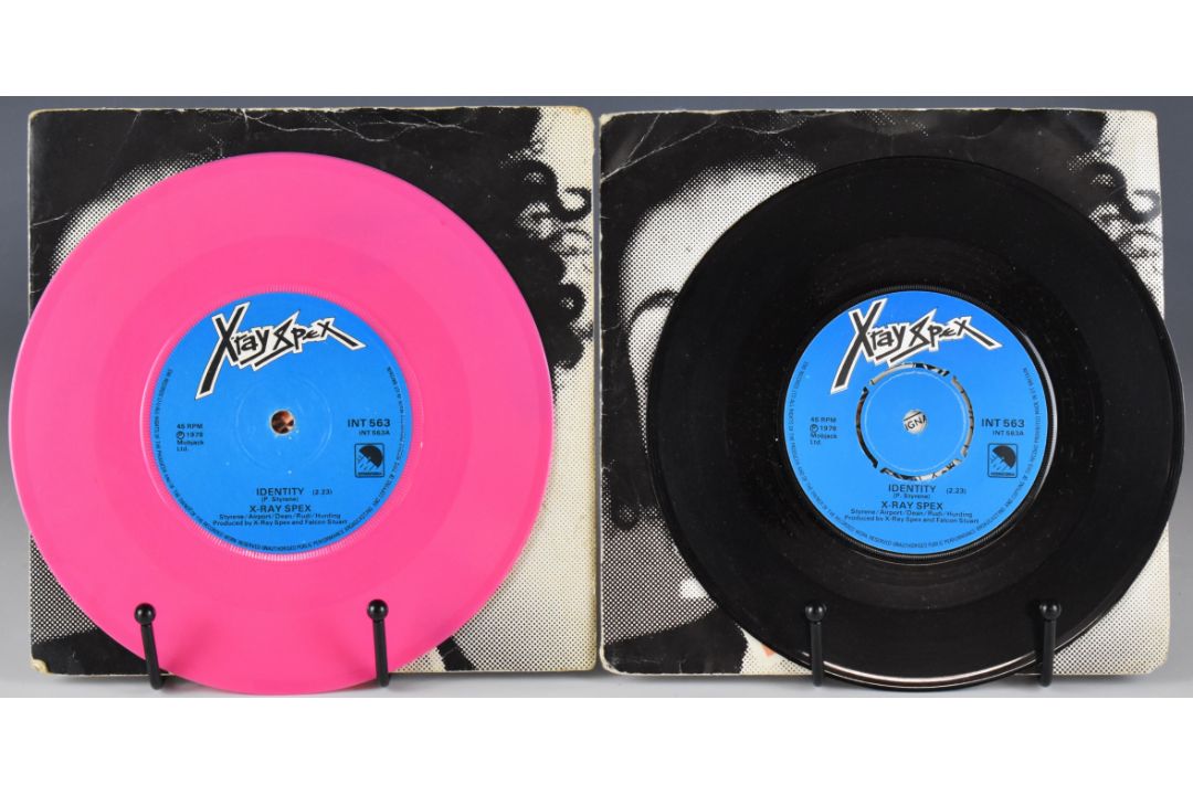 X-Ray Spex - Identity b/w Let's Submerge (INT 563) on pink vinyl together with a black vinyl copy, - Image 3 of 3