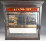 Vintage 'perfumery' cabinet with mirror back and adjustable shelving, W64 x D15 x H63cm