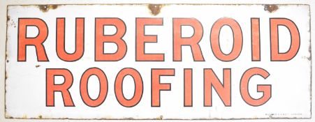 'Ruberoid Roofing' enamel advertising sign, 45 x 122cm