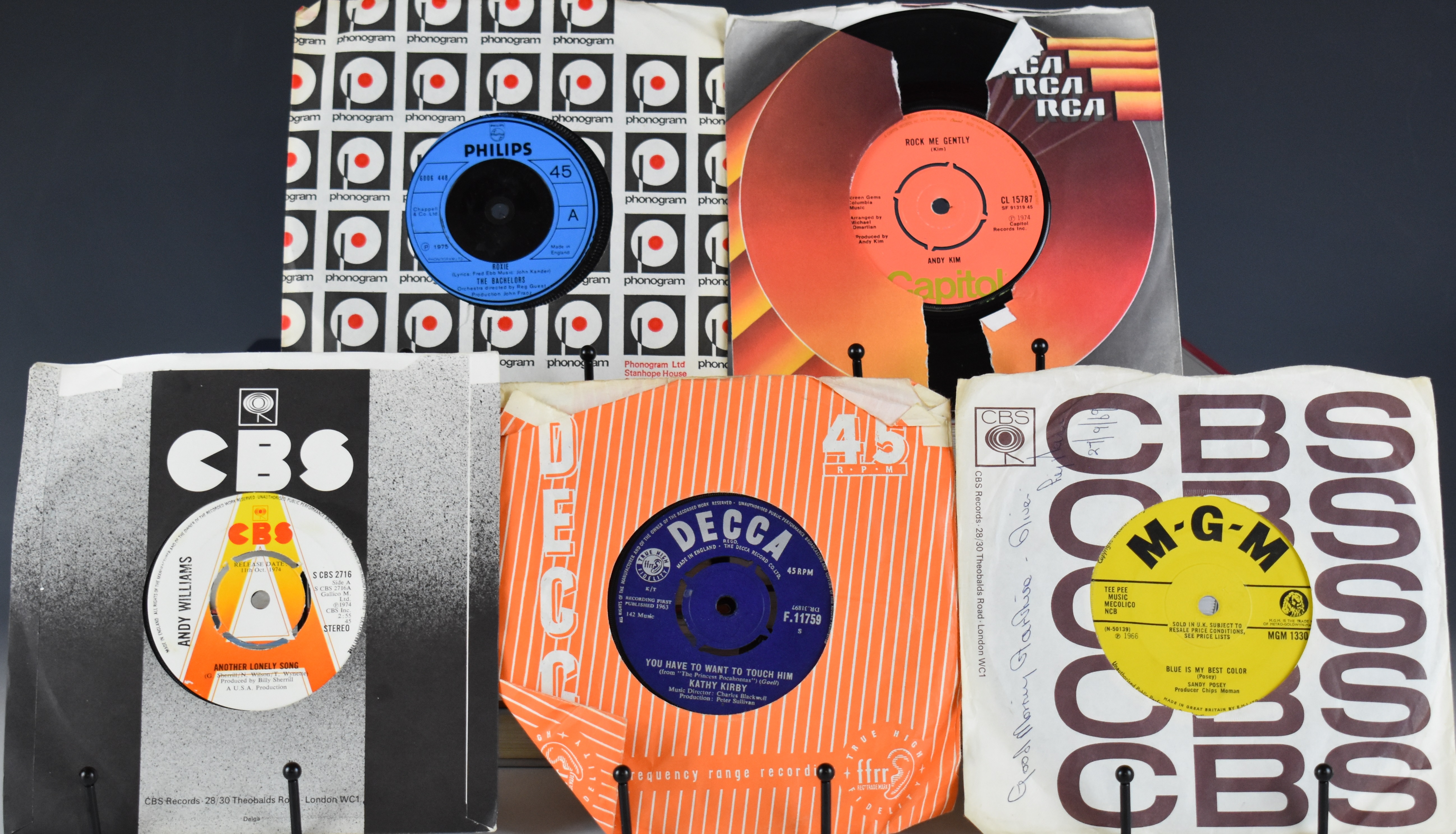 Approximately 250  7" singles, mostly 1960s with some later, including Sandy Posey, Dave Clark 5, - Image 2 of 3