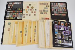 A box file containing GB Commonwealth and world stamps on album pages, ranges include Mauritius,