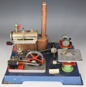 Wilesco D101 live steam workshop comprising boiler and single cylinder slip eccentric engine with