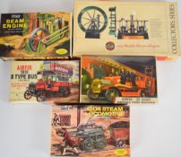 Five Airfix plastic model kits comprising 1827 Paddle Steamer engine 601, 1804 Steam Locomotive 622,