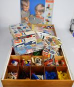Two vintage Lego Systems building sets, both in original wooden boxes, together with seven accessory