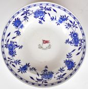 White Star Line Stonier & Co. Ltd Liverpool bowl with blue and white border and White Star Line flag