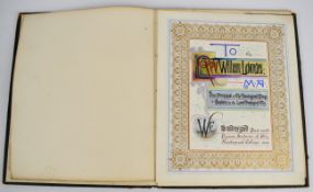 Victorian illuminated Presentation To The Reverend William Lowdnes M.A., Vice Principal of Ely
