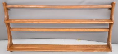 Ercol light elm mid century modern plate rack, W97 x H50cm
