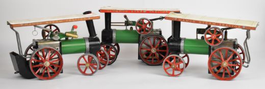Three Mamod TE1A live steam traction engines
