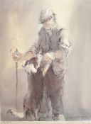 William Selwyn (Welsh b1933) signed limited edition (119/300) print of a shepherd with crook and