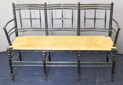 Ford Maddox Brown for Morris and Co Arts & Crafts three seater 'Sussex' settle, sofa or bench with