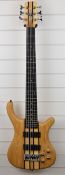 Gear 4 Music Oregon 6-string bass guitar, with hard case