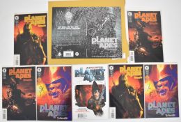 Seven artist signed Planet Of The Apes comics by Dark Horse together with a cover sheet signed by