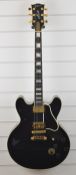 1992 Gibson BB King Lucille electric guitar finished in black with gold hardware, made in the USA,