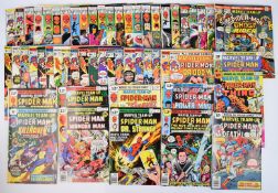 Fifty-six Marvel Team-Up comics featuring Spider-Man, Ghost Rider, Human Torch, Scarlet Witch,