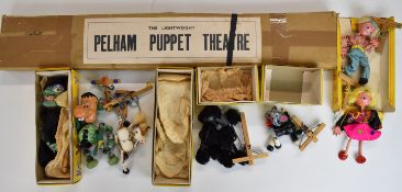 Seven Pelham Puppets to include Wicked Witch and Baby Dragon, together with a Pelham Lightweight
